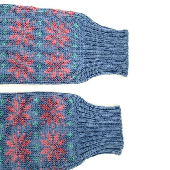 Leg Warmers Fair Isle Pink Blue Knit Onesize - Picture 4 of 8